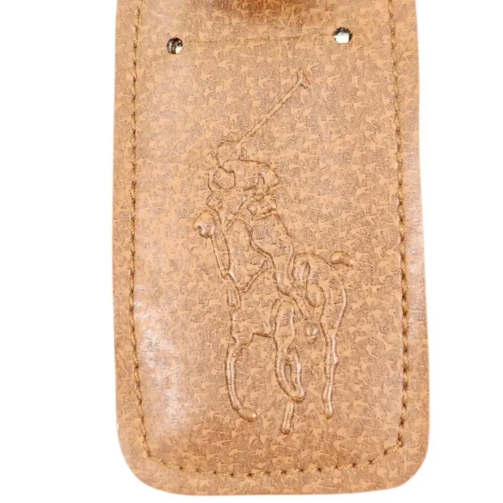 Vtg 90s Polo Ralph Lauren Leather Luggage ID Tag Pony Preppy Suitcase Bag